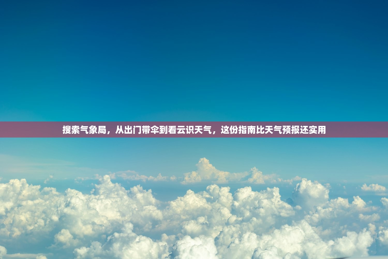 搜索气象局，从出门带伞到看云识天气，这份指南比天气预报还实用